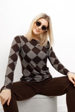 Bluzka romby kaszmir – Grafit, 2XL