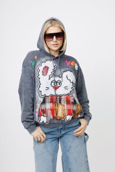 Bluza dekatyzowana Rabbit – Grafit, UNI