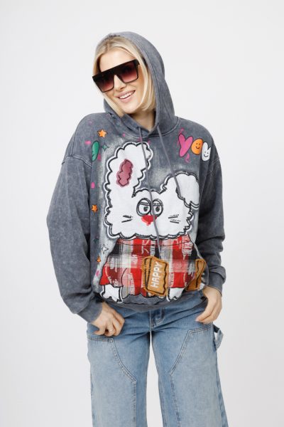 Bluza dekatyzowana Rabbit – Grafit, UNI
